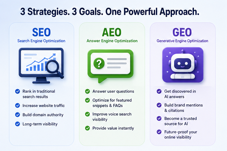 SEO vs AEO vs GEO