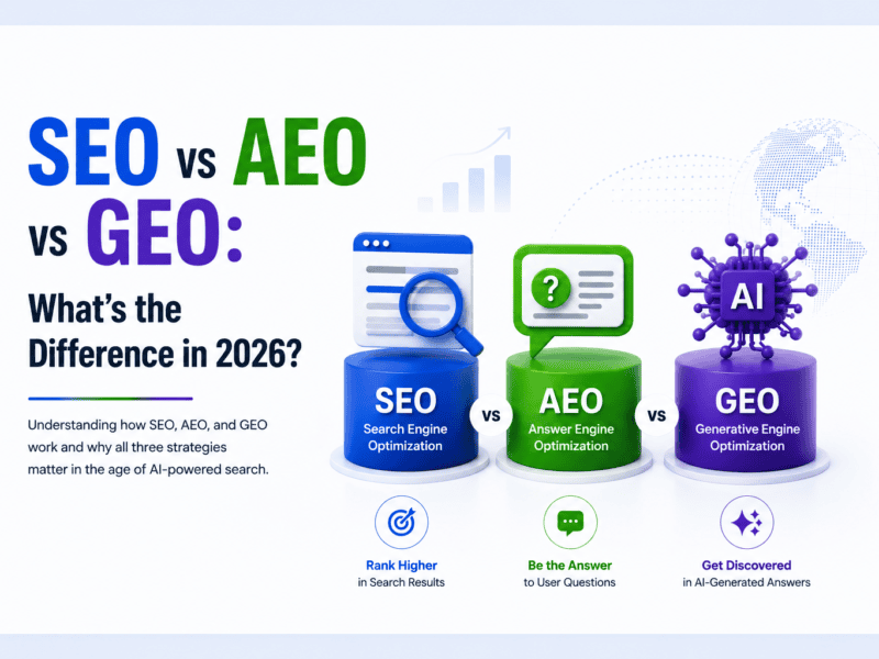 SEO vs AEO vs GEO - The Vanilla Theory